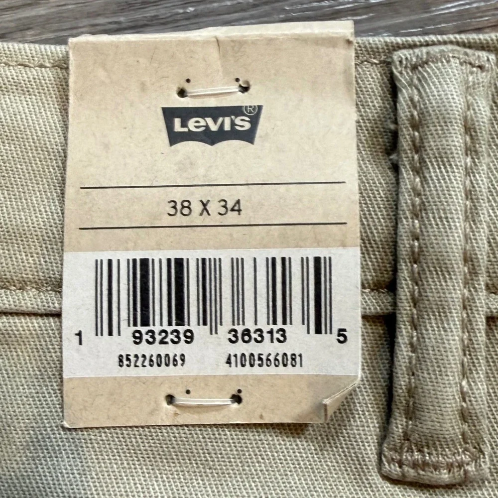 Levis XX Chino Standard Taper Pants Mens 38x34 Tan Khaki Stretch Twill
